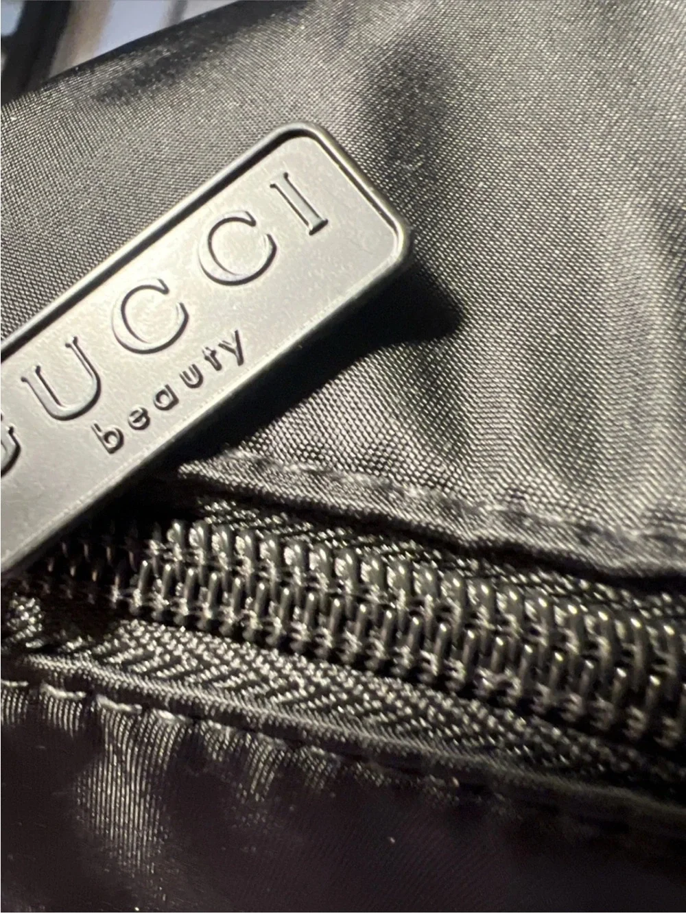 Gucci Black Beauty Toiletry Pouch with Logo 9”x4”x5”